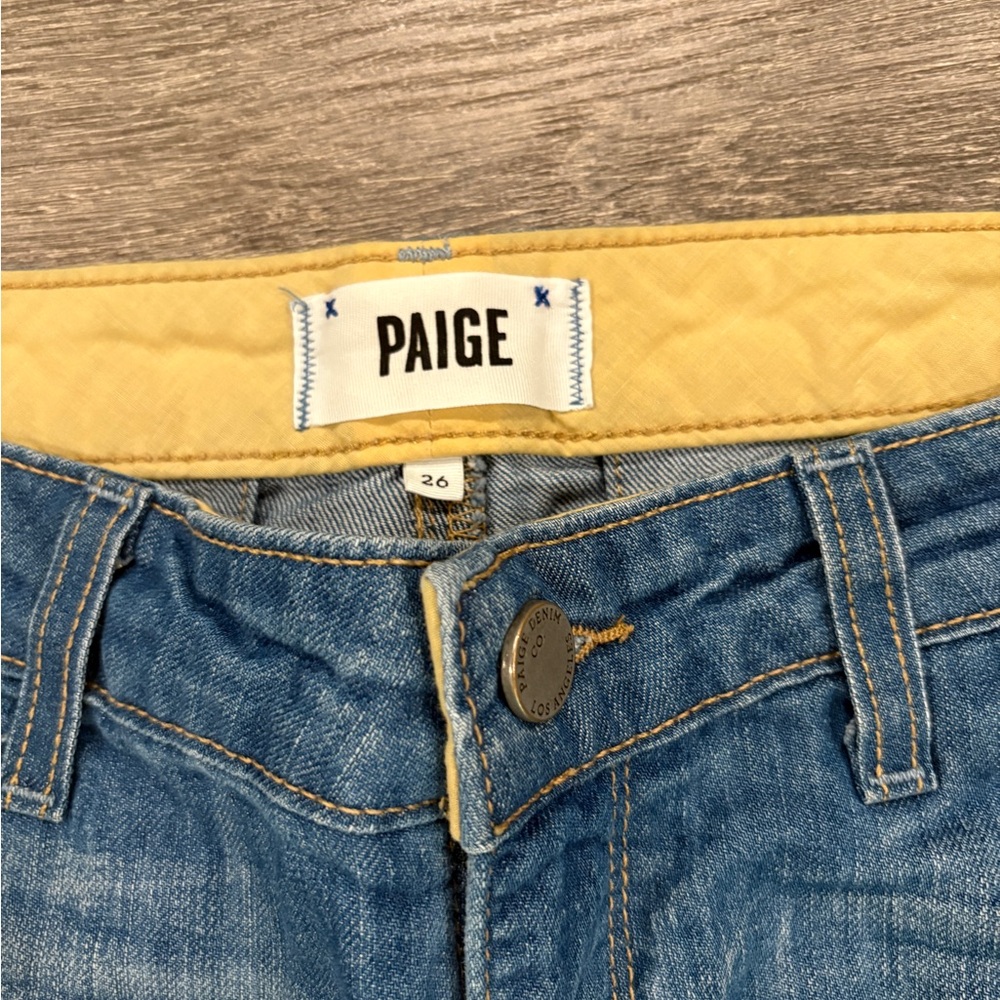 PAIGE Blue Flare Wide Leg Jeans Vintage-Inspired - Picture 4 of 10